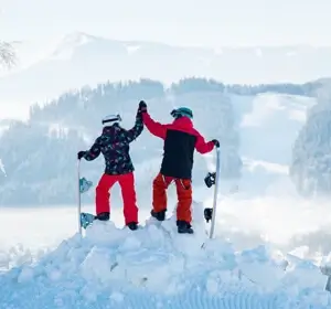 Family holiday snowboard activities